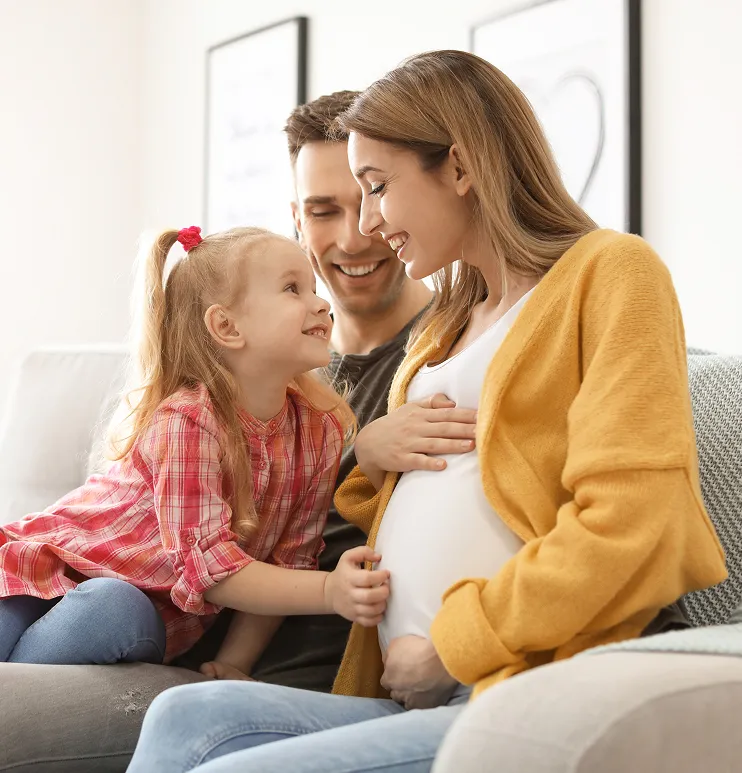 family with pregnant wife